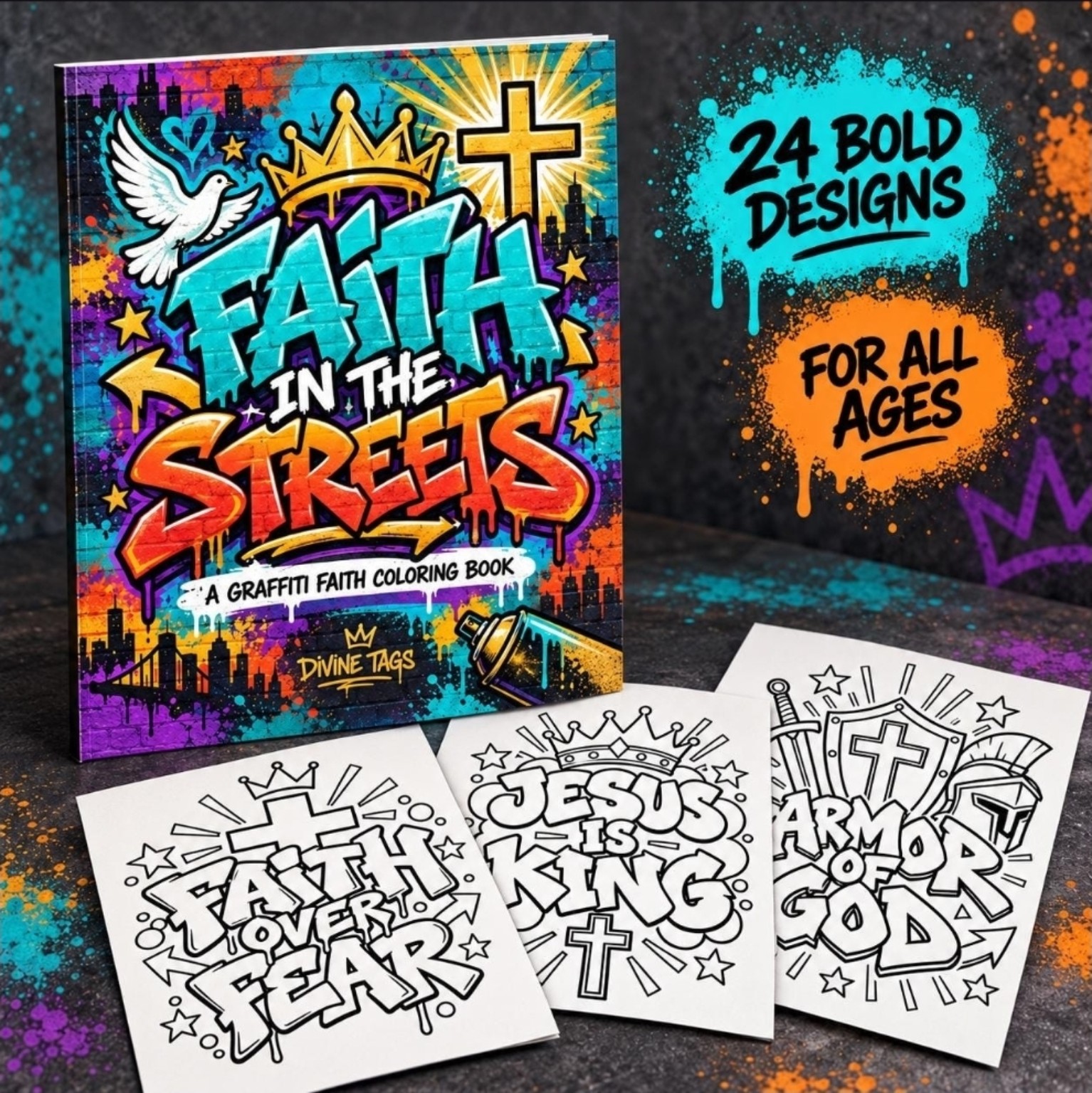 Divine Tags faith coloring books collection